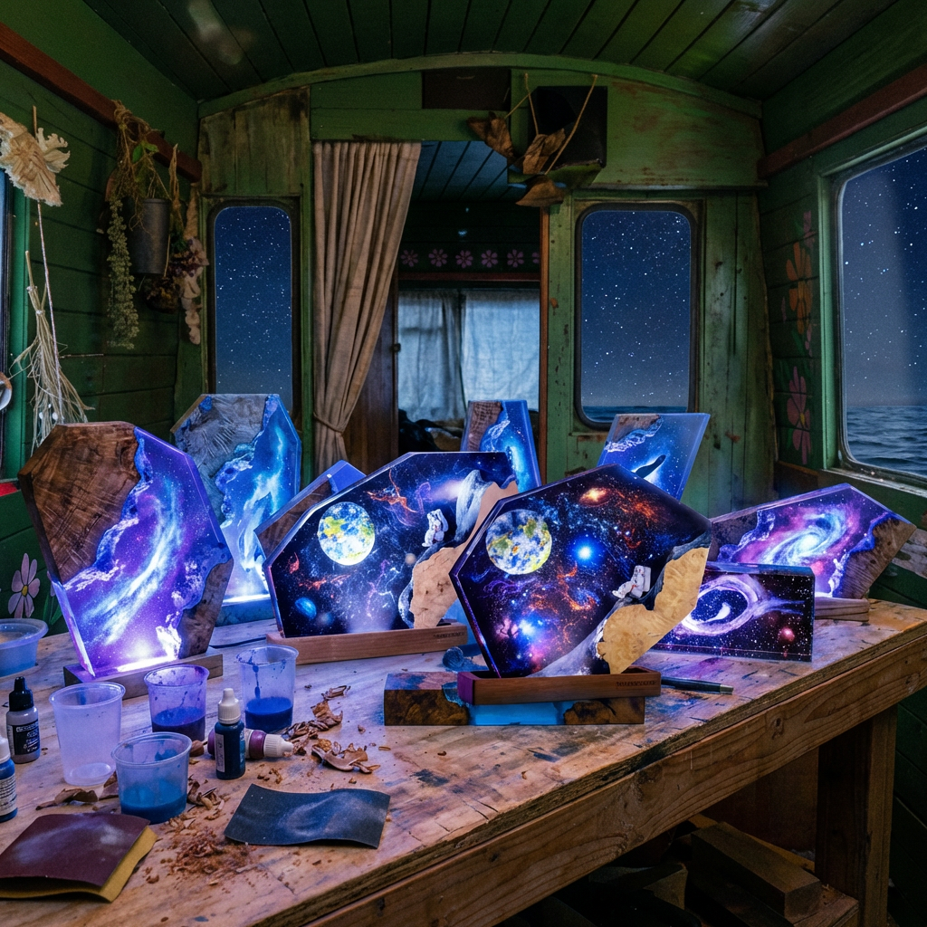 Galaxy Resin Lamp
